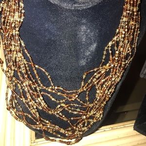 New Avon Muti- Strand Seed Bead Necklace Brown